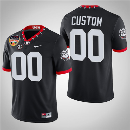 Georgia Bulldogs 00 Custom College Football Playoff 2021 Orange Bowl Jersey Black