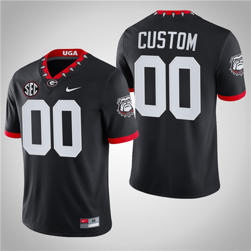 Georgia Bulldogs 00 Custom College Game Mascot 100th Anniversary Jersey Black