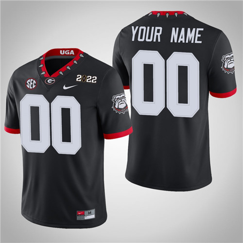 Georgia Bulldogs 00 Custom Game 2021 National Champions Jersey Black