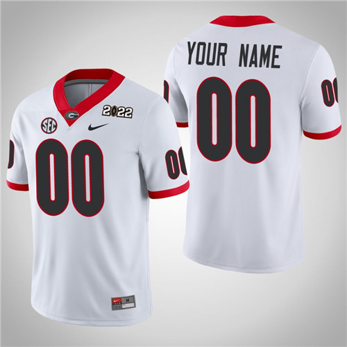 Georgia Bulldogs 00 Custom Game 2021 National Champions Jersey White