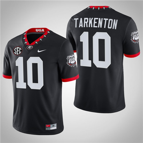 Georgia Bulldogs 10 Fran Tarkenton NFL Alumni Mascot 100th Anniversary Jersey Black