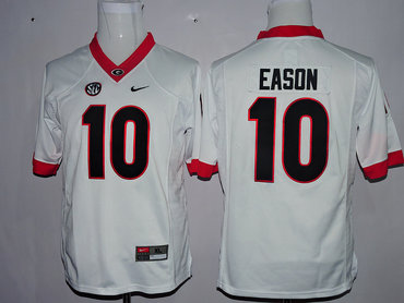 Georgia Bulldogs 10 Jacob Eason White Youth College Football Jersey