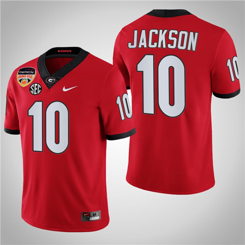 Georgia Bulldogs 10 Kearis Jackson College Football Playoff 2021 Orange Bowl Jersey Red