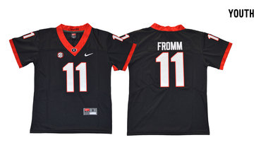 Georgia Bulldogs 11 Jake Fromm Black Youth College Football Jersey