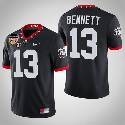 Georgia Bulldogs 13 Stetson Bennett College Football Playoff 2021 Orange Bowl Jersey Black
