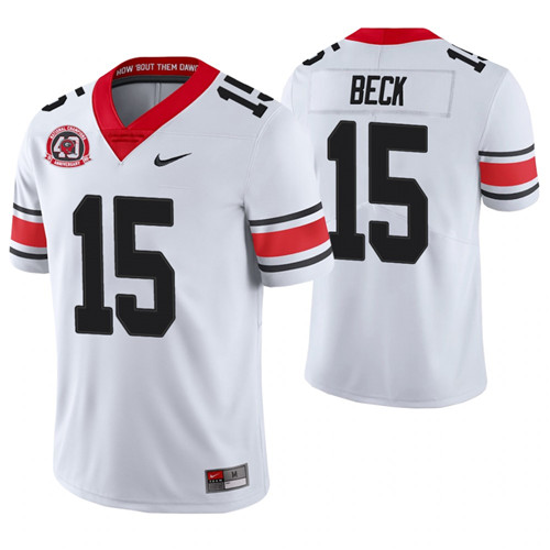 Georgia Bulldogs 15 Carson Beck 40th Anniversary Alternate College Football Jersey White