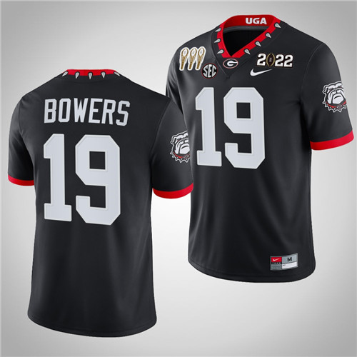 Georgia Bulldogs 19 Brock Bowers Alternate 3-Times CFP National Champions Jersey Black