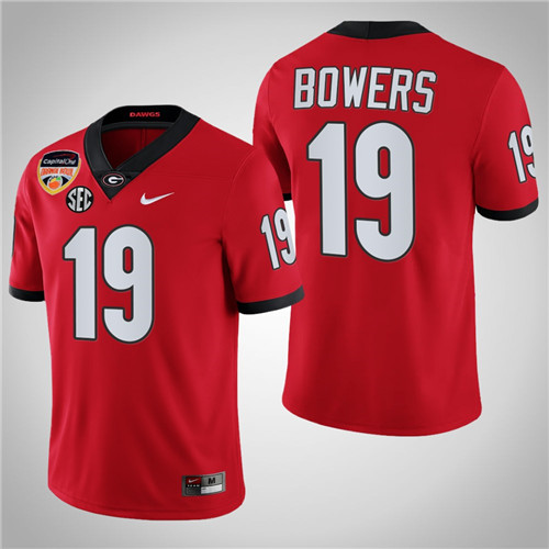 Georgia Bulldogs 19 Brock Bowers College Football Playoff 2021 Orange Bowl Jersey Red