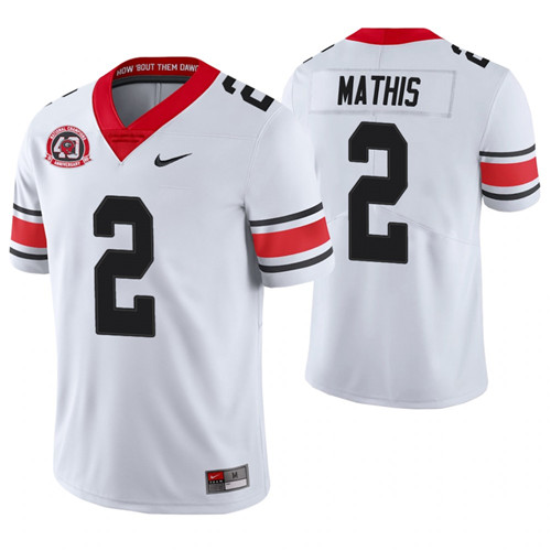 Georgia Bulldogs 2 D'Wan Mathis 40th Anniversary Alternate College Football Jersey White