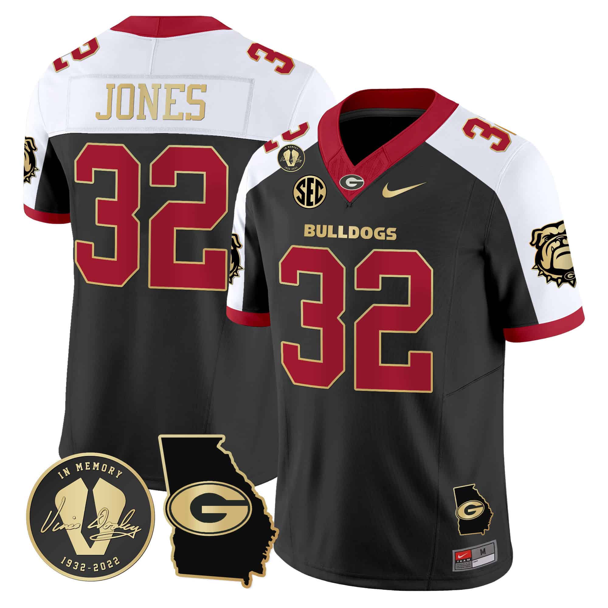 Georgia Bulldogs 2024 Vapor Football Jersey V5 – Georgia Map – All  Stitched Alternate #32 Cash Jones