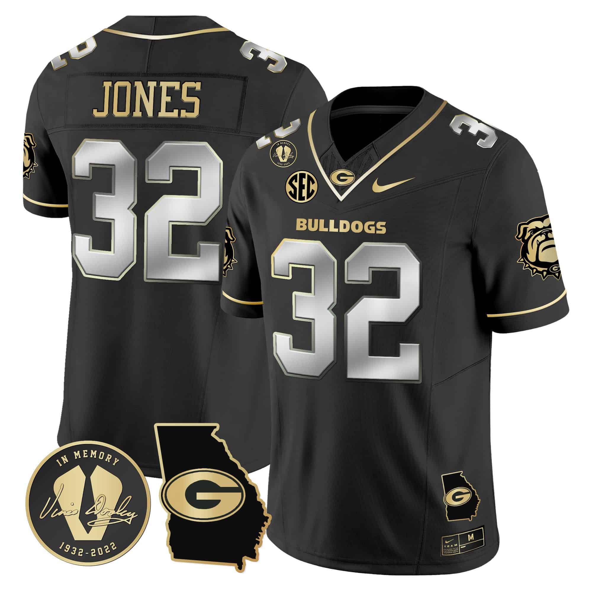 Georgia Bulldogs 2024 Vapor Football Jersey V5 – Georgia Map – All  Stitched Black Limited   #32 Cash Jones