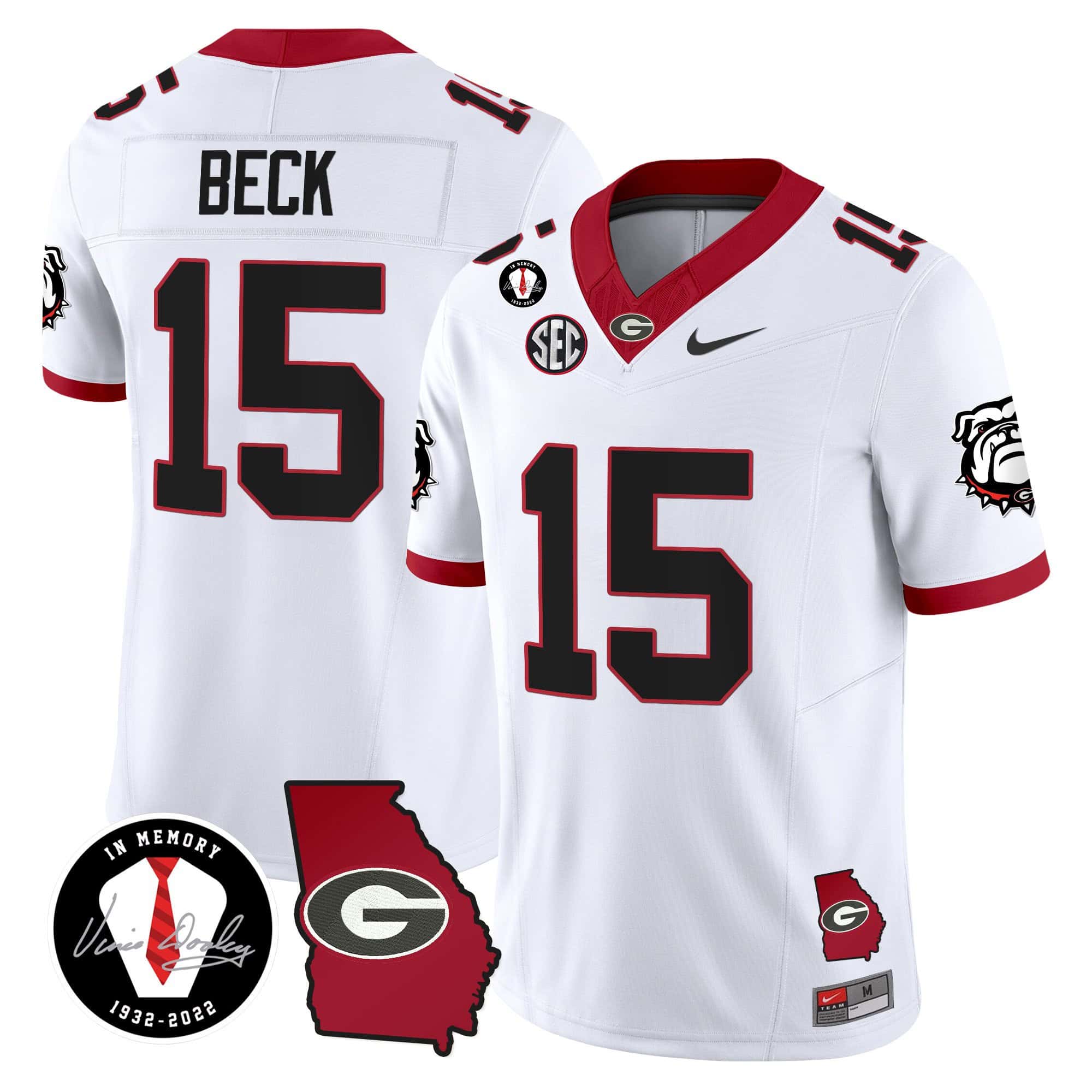 Georgia Bulldogs 2024 Vapor Football Jersey V5 – Georgia Map – All  Stitched White #15 Carson Beck
