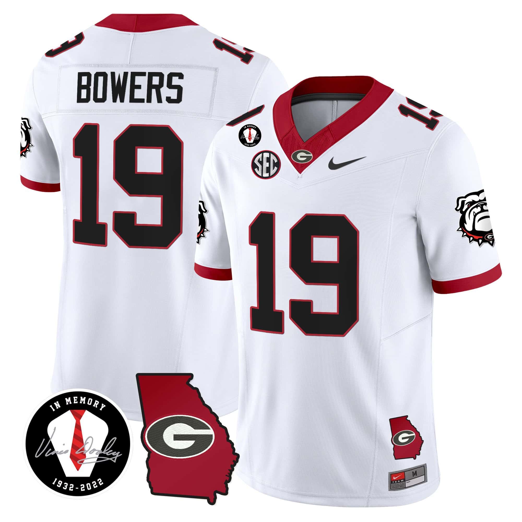 Georgia Bulldogs 2024 Vapor Football Jersey V5 – Georgia Map – All  Stitched White #19 Brock Bowers