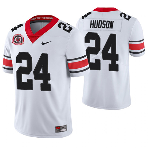 Georgia Bulldogs 24 Prather Hudson 40th Anniversary Alternate College Football Jersey White