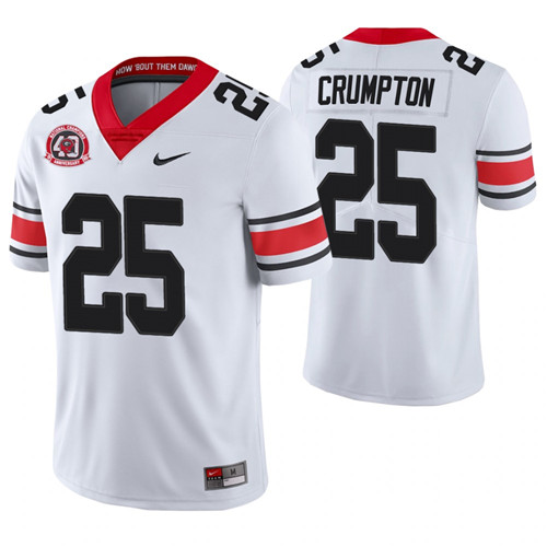 Georgia Bulldogs 25 Ahkil Crumpton 40th Anniversary Alternate College Football Jersey White