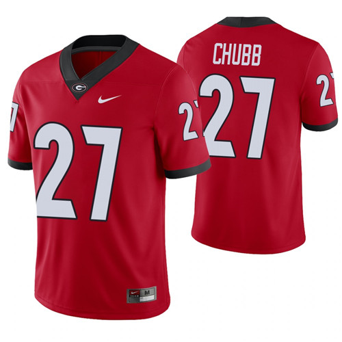 Georgia Bulldogs 27 Nick Chubb Alumni Player College Football Jersey Red