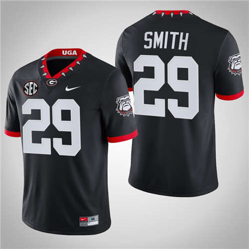 Georgia Bulldogs 29 Christopher Smith College Game Mascot 100th Anniversary Jersey Black