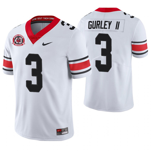 Georgia Bulldogs 3 Todd Gurley II 40th Anniversary Alternate College Football Jersey White