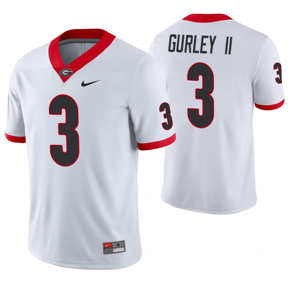 Georgia Bulldogs 3 Todd Gurley II College Football Game Jersey White