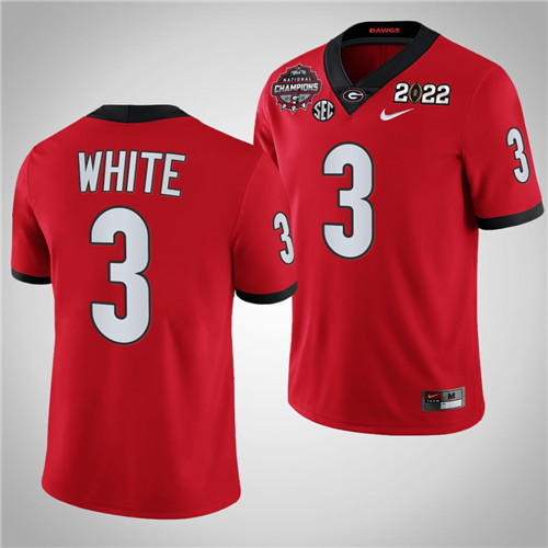 Georgia Bulldogs 3 Zamir White 2021-22 CFP National Champions Jersey Red