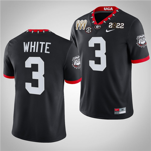 Georgia Bulldogs 3 Zamir White Alternate 3-Times CFP National Champions Jersey Black