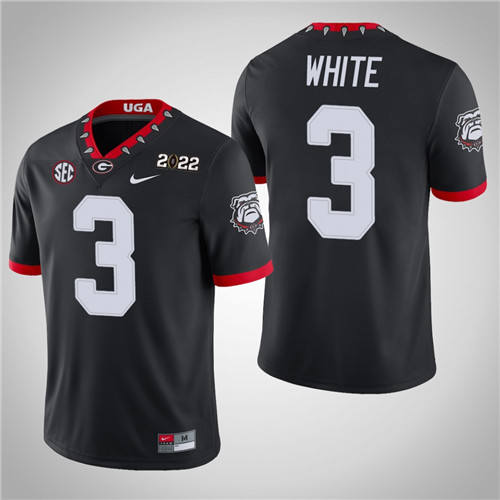 Georgia Bulldogs 3 Zamir White Game 2021 National Champions Jersey Black