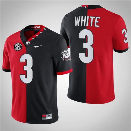 Georgia Bulldogs 3 Zamir White Mascot 100th Anniversary Split Edition Jersey Red Black