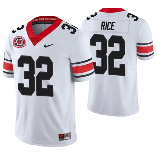 Georgia Bulldogs 32 Monty Rice 40th Anniversary Alternate College Football Jersey White