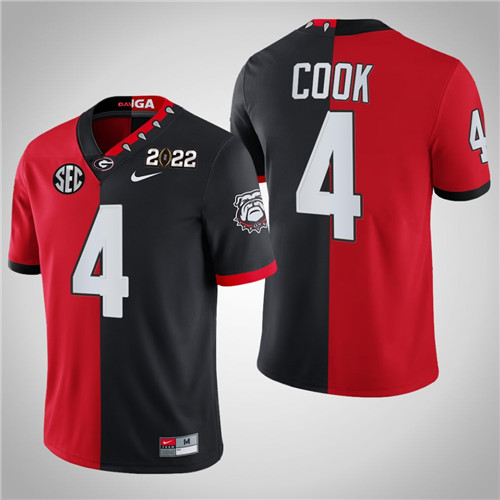 Georgia Bulldogs 4 James Cook Split Edition 2022 National Championship Jersey Black