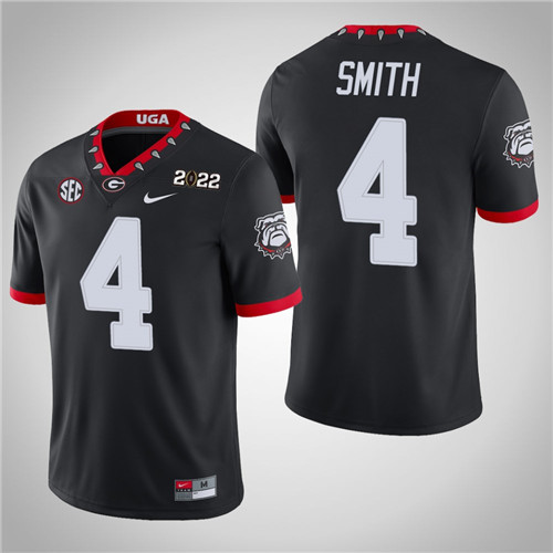 Georgia Bulldogs 4 Nolan Smith Game 2021 National Champions Jersey Black