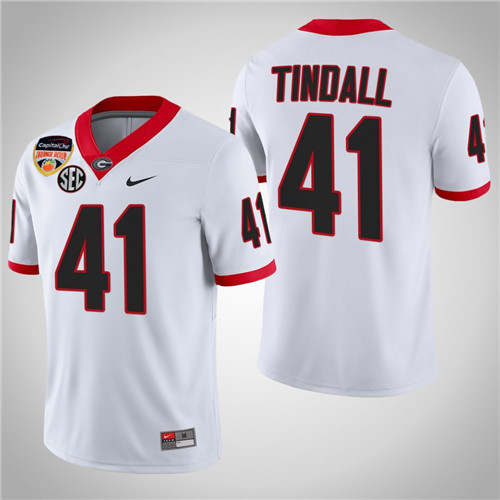 Georgia Bulldogs 41 Channing Tindall 100th Anniversary 2021 Orange Bowl Jersey White