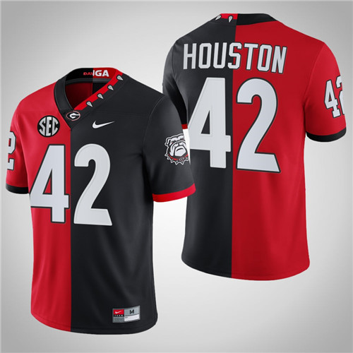 Georgia Bulldogs 42 Justin Houston 100th Season NFL Alumni Split Edition Jersey Red Black