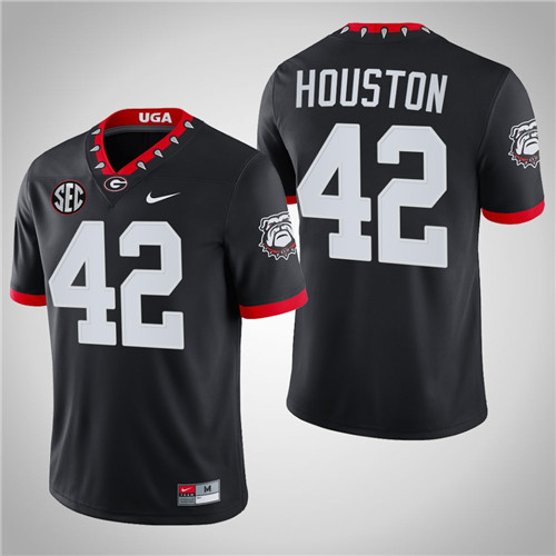 Georgia Bulldogs 42 Justin Houston NFL Alumni Mascot 100th Anniversary Jersey Black