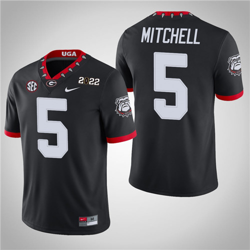 Georgia Bulldogs 5 Adonai Mitchell Game 2021 National Champions Jersey Black