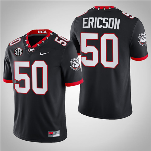 Georgia Bulldogs 50 Warren Ericson Chick-fil-A Block Number Font Jersey Black