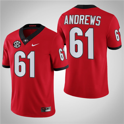 Georgia Bulldogs 61 David Andrews NFL Alumni College Football Jersey Red