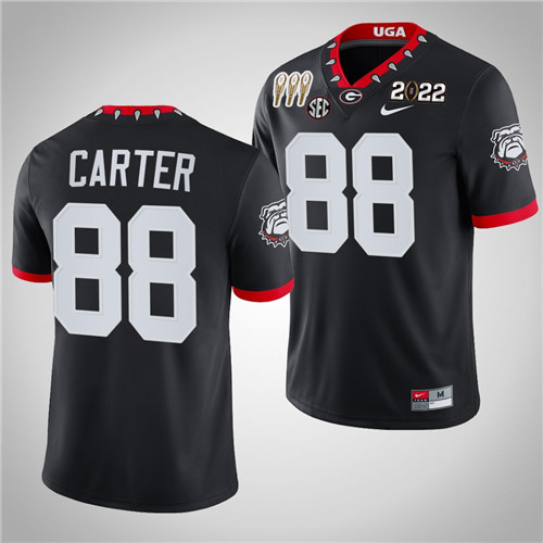 Georgia Bulldogs 88 Jalen Carter Alternate 3-Times CFP National Champions Jersey Black