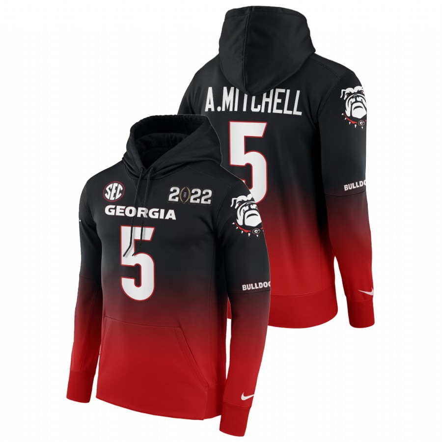 Georgia Bulldogs Adonai Mitchell 2022 College Football National Champions Men Black Red Hoodie