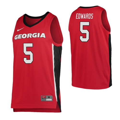 Georgia Bulldogs Anthony Edwards College Basketball Replica Jersey Red