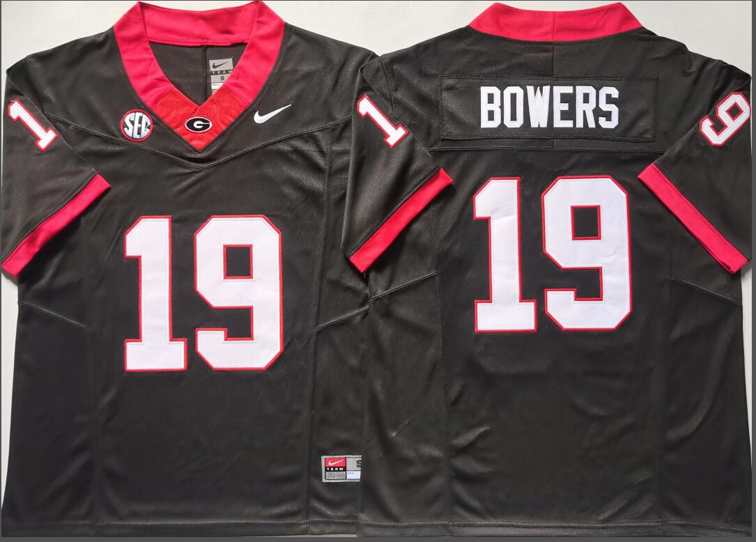 Georgia Bulldogs Black #19 BOWERS Jersey