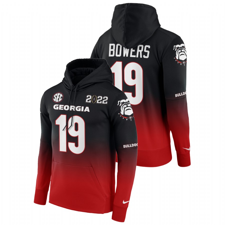 Georgia Bulldogs Brock Bowers 2022 College Football National Champions Men Black Red Hoodie