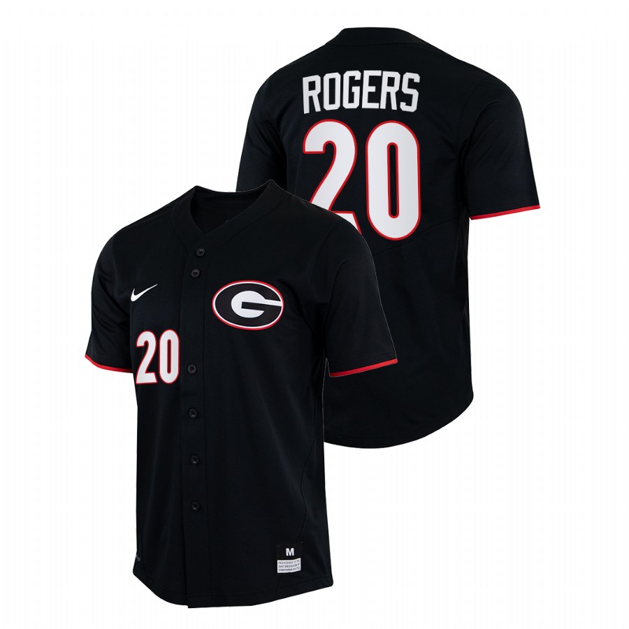 Georgia Bulldogs Chaney Rogers Men Black College Baseball Full-Button Jersey