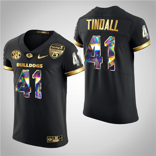 Georgia Bulldogs Channing Tindall Golden Diamond Edition 2021 Orange Bowl Jersey Black