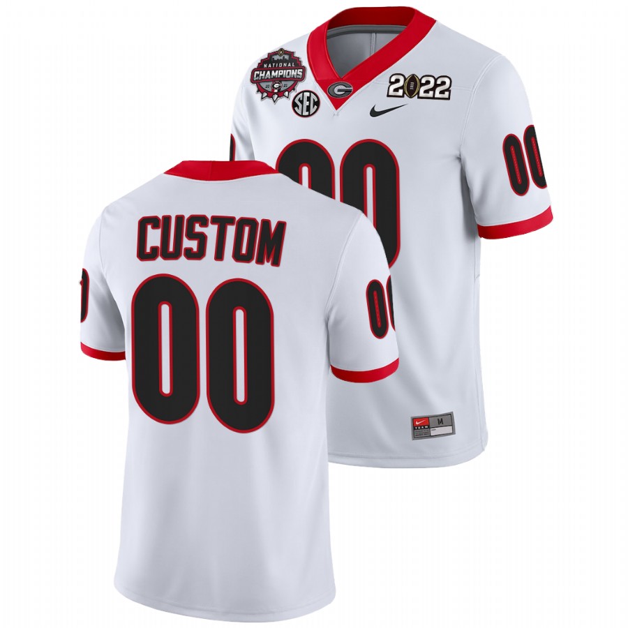 Georgia Bulldogs Custom 2021-22 CFP National Champions White Jersey