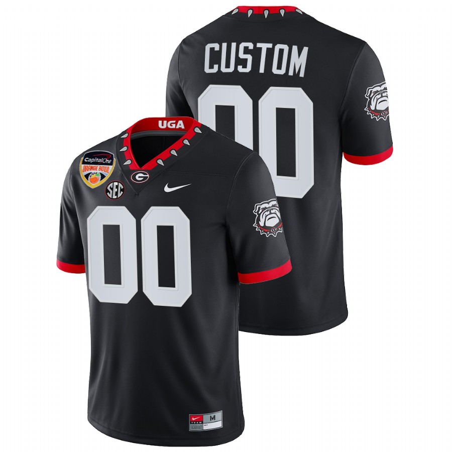 Georgia Bulldogs Custom 2021 Orange Bowl Black Jersey College Football Playoff