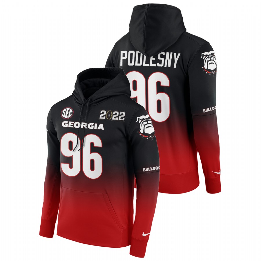 Georgia Bulldogs Jack Podlesny 2022 College Football National Champions Men Black Red Hoodie