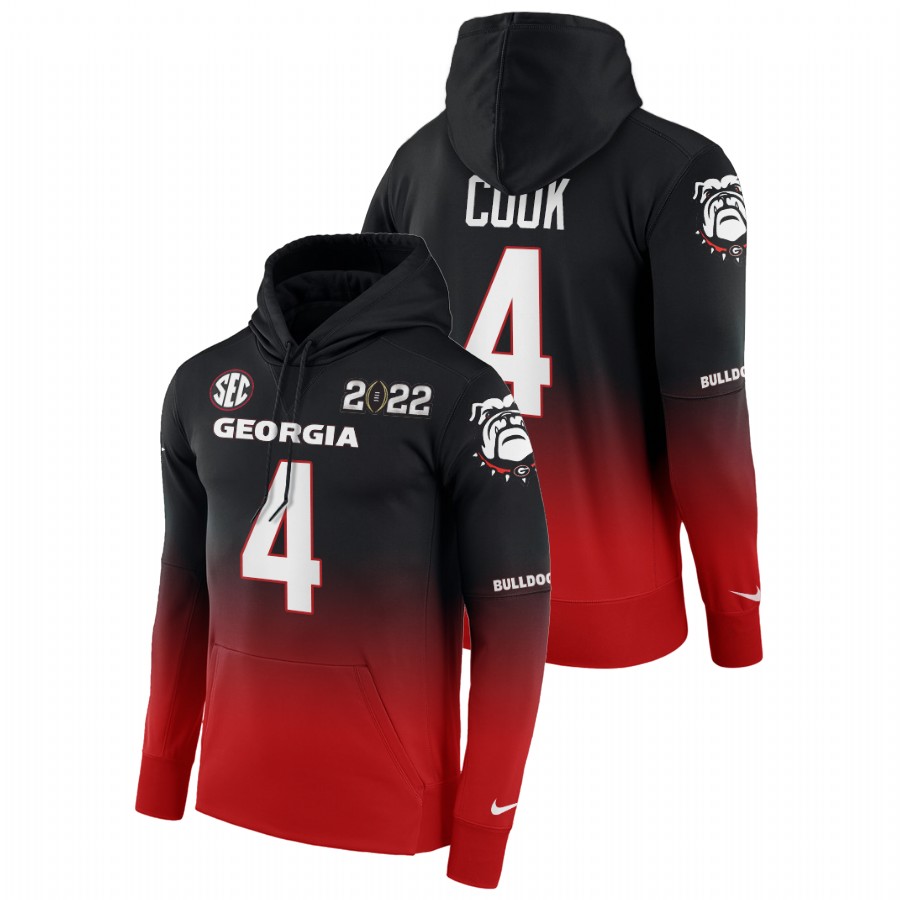 Georgia Bulldogs James Cook 2022 College Football National Champions Men Black Red Hoodie