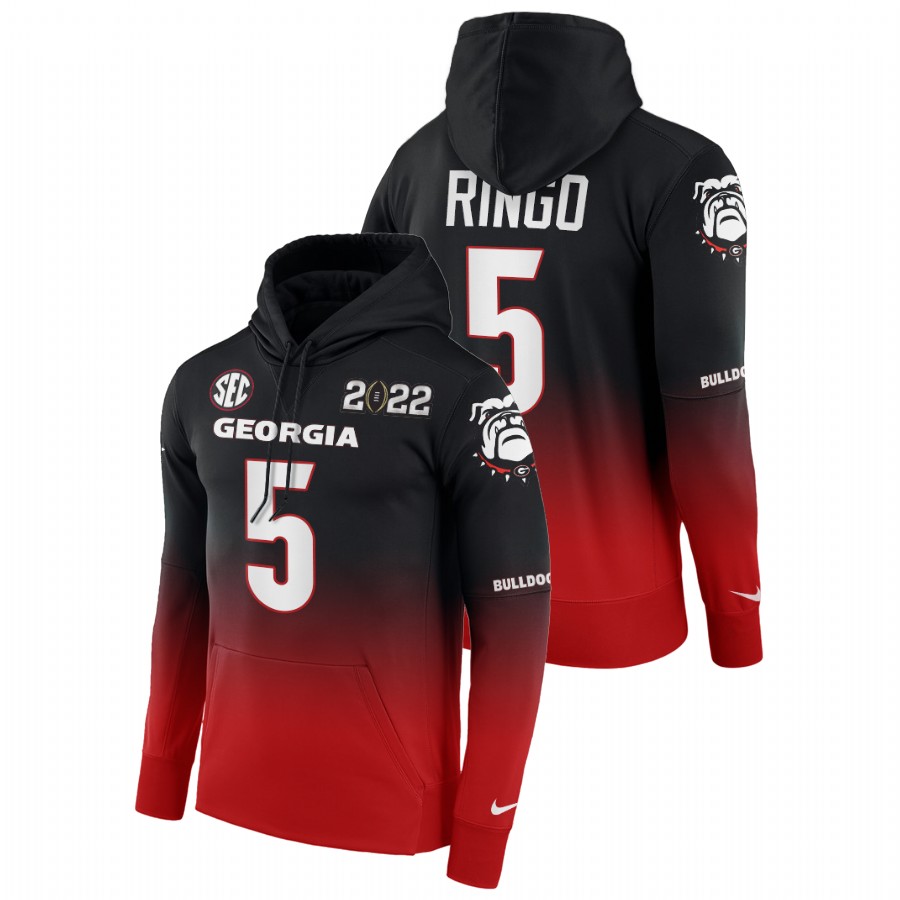 Georgia Bulldogs Kelee Ringo 2021 College Football National Champions Color Crash Men Black Red Hoodie