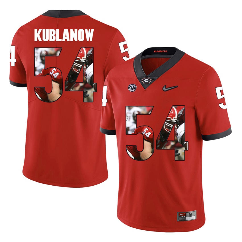 Georgia Bulldogs Red Brandon Kublanow College Football Portrait Jersey