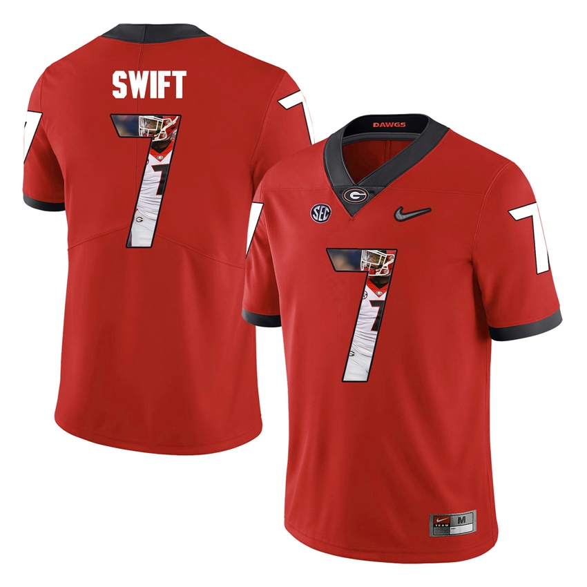 Georgia Bulldogs Red D'Andre Swift College Football Portrait Jersey